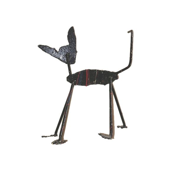 Vintage Metal Cat And Mouse One Of A Kind Handmade Painted Set Folk Art READ - Picture 4 of 12